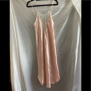NWOT Pink Gown with Lace & Flower Accent, sz XS/S Petite by Maryann’s Boutique